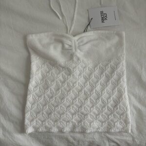 Princess Polly White Knit Strapless Top